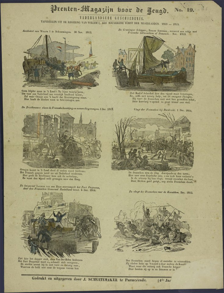 Tafereelen uit de regering van Willem I, als souvereine vorst der Nederlanden-Catchpenny print-Borms 0431