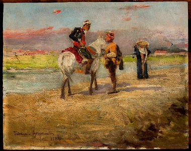 Tadeusz Ajdukiewicz - Eastern scene against a landscape - MP 1944 MNW - National Museum in Warsaw