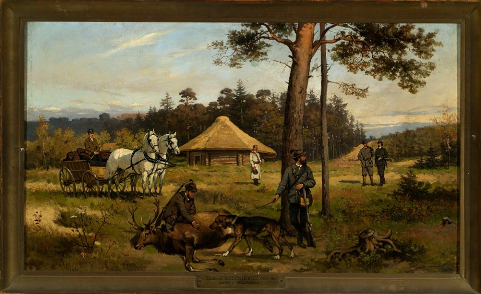 Tadeusz Ajdukiewicz - After hunting for a deer - MP 830 MNW - National Museum in Warsaw