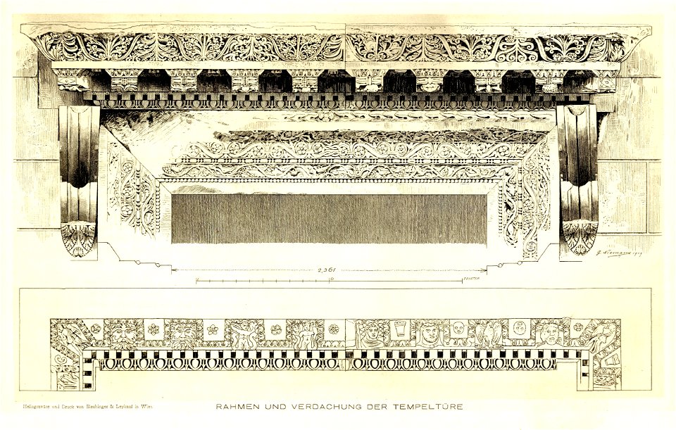 Tafel 17 Rahmen und Verdachung der Tempeltüre