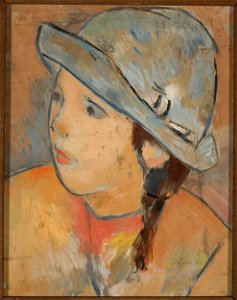 Tadeusz Makowski - Głowa dziewczynki w niebieskim kapeluszu - MPW 2606 MNW - National Museum in Warsaw