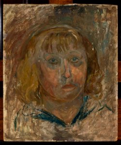 Tadeusz Makowski - Head of a girl with a fringe - MPW 2558 MNW - National Museum in Warsaw