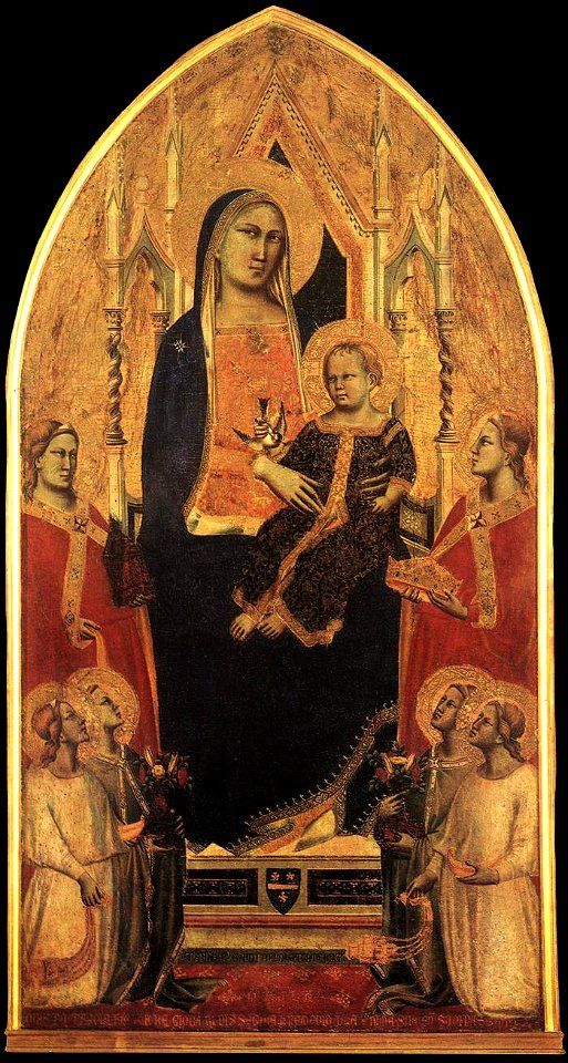 Taddeo gaddi, Madonna in trono col Bambino, angeli e sante