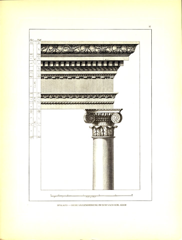 Tafel 032 Spalato - obere Säulenstellung im Dom - Robert Adam 1764