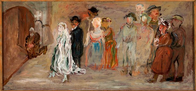 Tadeusz Makowski - Wedding procession in front of a church - MPW 2677 MNW - National Museum in Warsaw