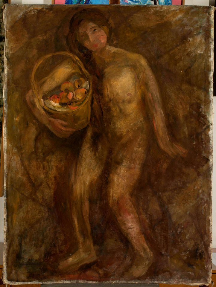 Tadeusz Makowski - Nude girl with a basket of apples - MPW 2620 MNW - National Museum in Warsaw