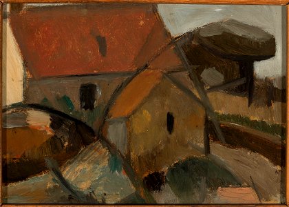 Tadeusz Makowski - Small house with a red roof - MPW 2371 MNW - National Museum in Warsaw