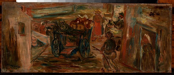 Tadeusz Makowski - Genre scene with a cart - MPW 2559 MNW - National Museum in Warsaw