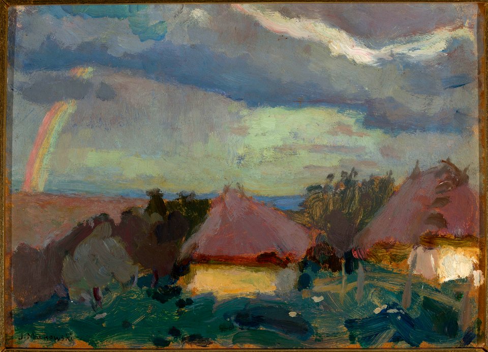 Tadeusz Makowski - Rural landscape with a rainbow - MPW 2356 MNW - National Museum in Warsaw