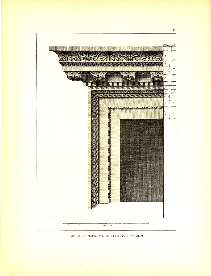 Tafel 015 Spalato - Kaiserpalast Vestibulium Eingangstür Detail - Robert Adam 1764