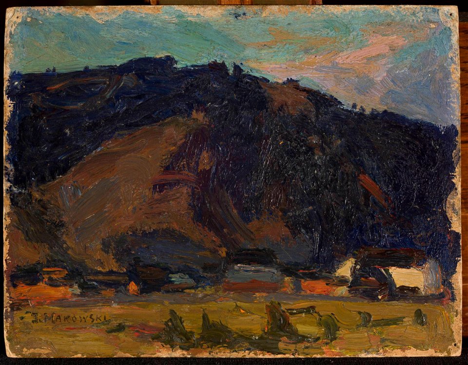 Tadeusz Makowski - View of a village against the background of a mountain - MPW 2564 MNW - National Museum in Warsaw
