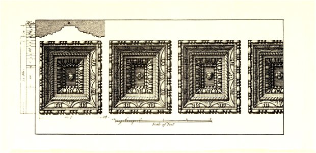Tafel 047a Spalato - Jupitertempel Detail der Kassettendecke - Robert Adam 1764