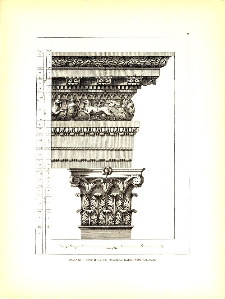 Tafel 041 Spalato - Jupitertempel (Baptisterium) Detailaufnahme - Robert Adam 1764