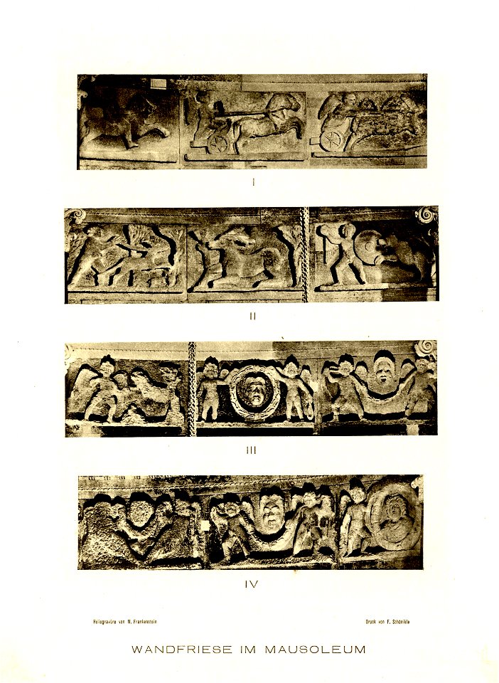 Tafel 22 Wandfriese im Mausoleum - Heliogravure nach Photo 1907