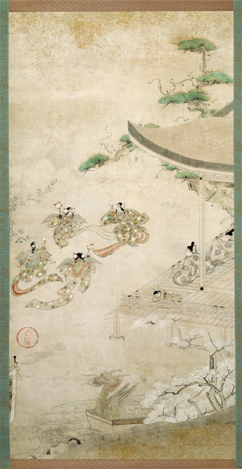 Taketsugu - Scene from the Tale of Genji, from the chapter Butterflies - 64.151 - Detroit Institute of Arts
