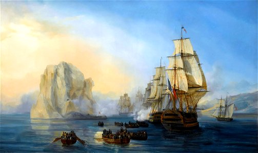 Taking of the rock Le Diamant, near Martinique, 2 June 1805 (by Auguste Etienne François Mayer)