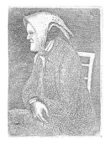 Tam Neill the storyteller portraying Old Wife