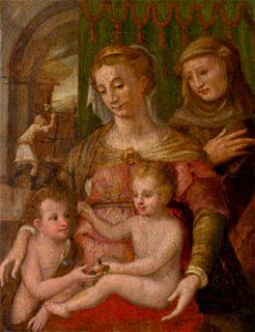 Taliansky maliar zo 16. storočia - Svätá rodina so svätým Františkom a malým Jánom Krstiteľom - O 3513 - Slovak National Gallery