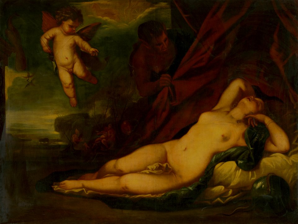 Taliansky maliar zo 16. storočia - Venuša s amorkom a satýr - kópia - O 3243 - Slovak National Gallery