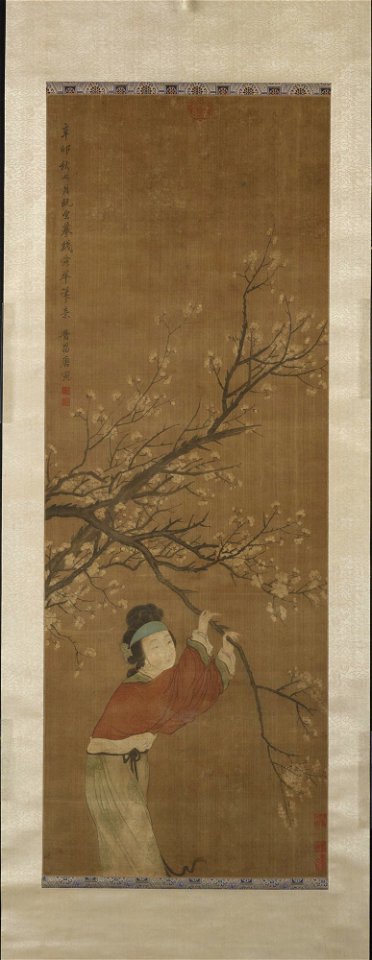 Tang Yin 唐寅 - Girl and Plum, Ming style - y1947-73 - Princeton University Art Museum