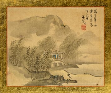 Tani Buncho - A House in a Bamboo Grove at the Shore - 2014.672.12 - Museum of Fine Arts