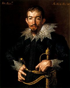 Tanzio Da Varallo - Portrait of a Gentleman with a Sword - WGA22024. Free illustration for personal and commercial use.