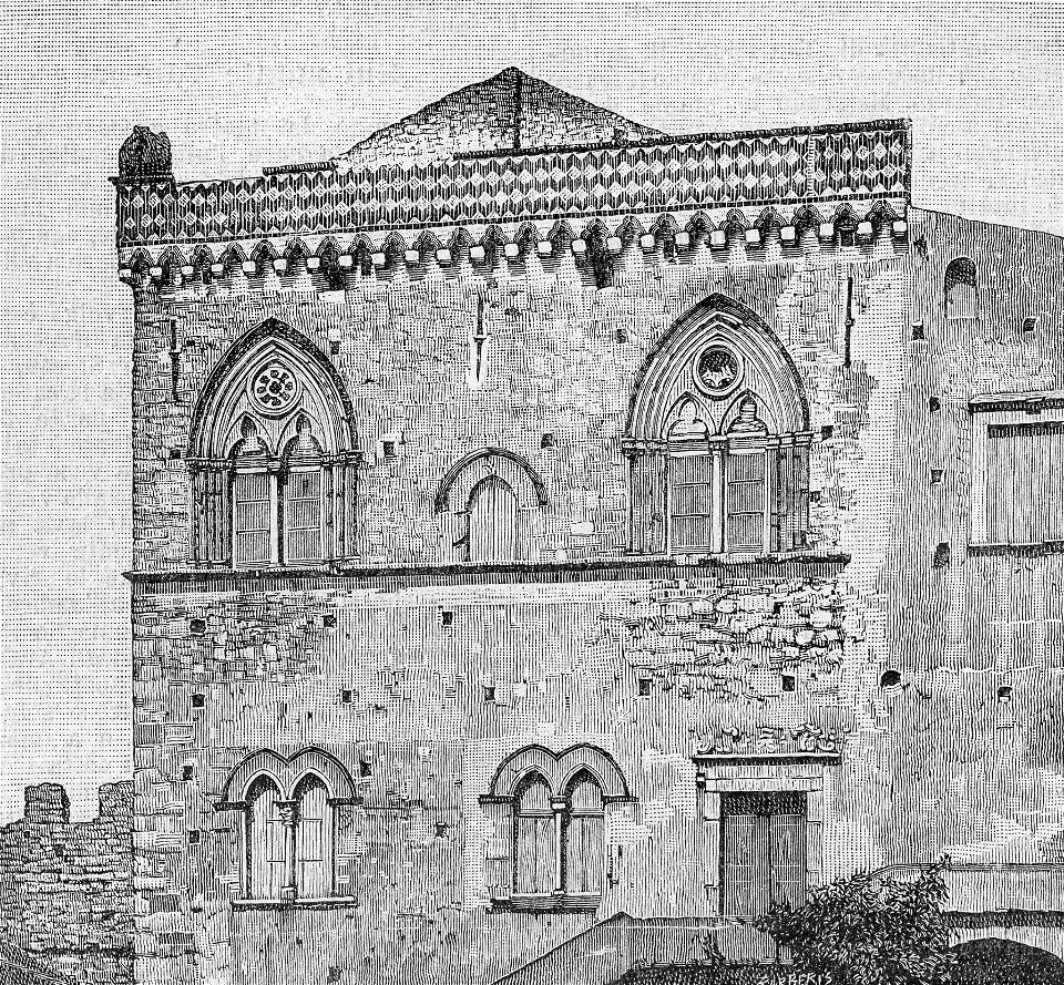 Taormina – Palazzo del duca Santo Stefano (xilografia)