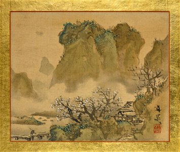 Tani Buncho - A Country House in a Valley with a Blossoming Plum Tree - 2014.672.1 - Museum of Fine Arts