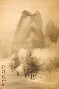 Tani Bunchō 谷文晁 - Landscape of a Misty Mountain Scene - 1986.383 - Arthur M. Sackler Museum