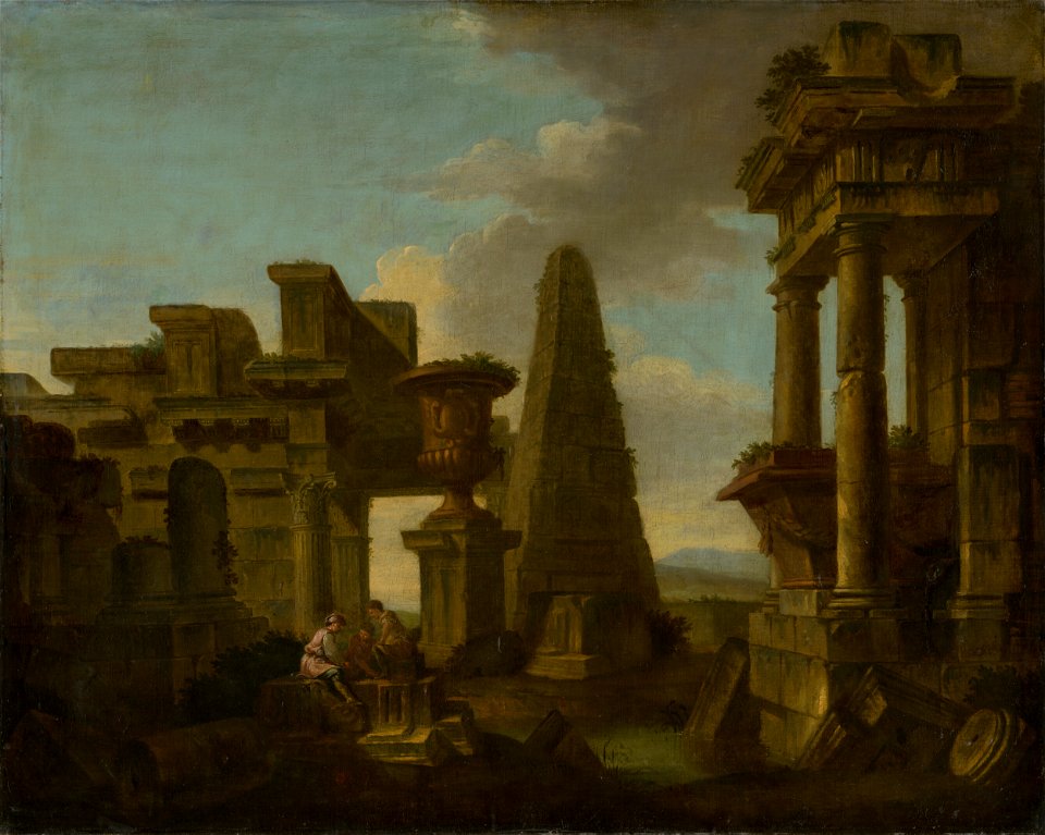 Taliansky majster z 18. storočia - Dice Players in Romantic Ruins - O 3245 - Slovak National Gallery