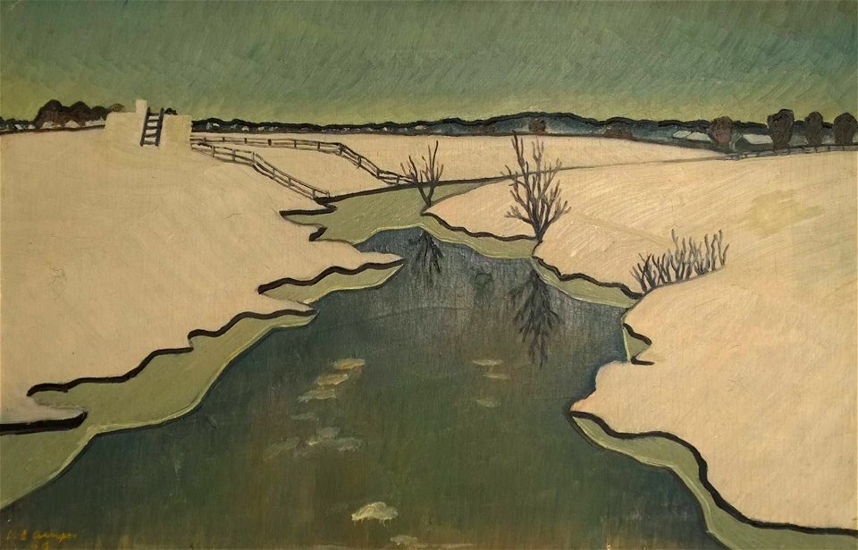 Talvimaisema Liminganjoelta. Vilho Lampi. 1929