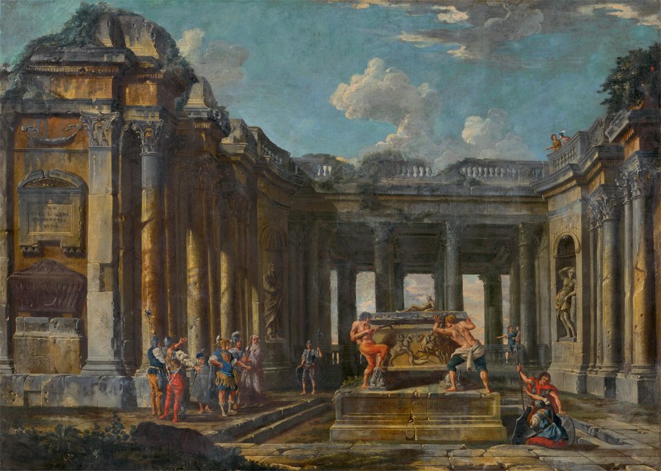 Taliansky maliar z 1. polovice 18. storočia - Scene from Roman History in Antique Ruins - O 1836 - Slovak National Gallery