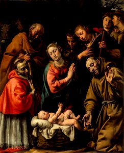 Tanzio da Varallo - Adoration of the Shepherds with Saints Francis and Carlo Borromeo