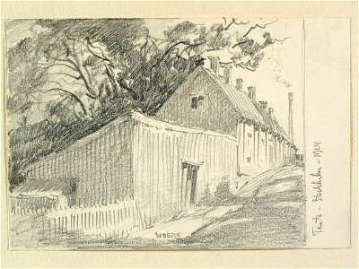 Tanto Stockholm, 1924 , Södermalm, Teckning av Ferdinand Boberg - Nordiska museet - NMA.0090937