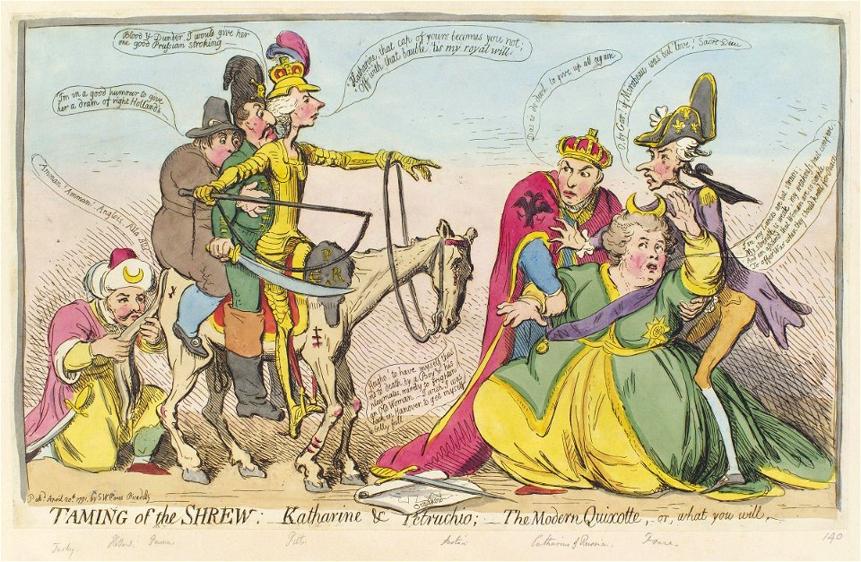 Taming of the shrew - - Katharine & Petruchio - - the modern Quixotte, or what you will by Samuel William Fores