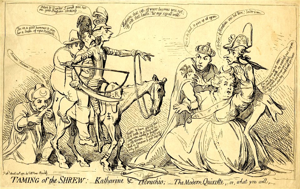 Taming of the shrew-Katharine & Petruchio- the modern Quixotte, or what you will. (BM 1981,U.360)