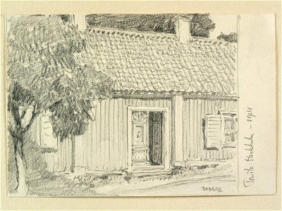 Tanto Stockholm, 1924 Södermalm,bostadshus medfönsterluckor och öppen ytterdörr - Nordiska museet - NMA.0090939
