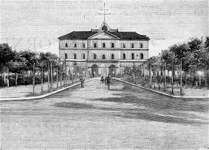 Taranto – Entrata dell’Arsenale Militare Marittimo (xilografia)