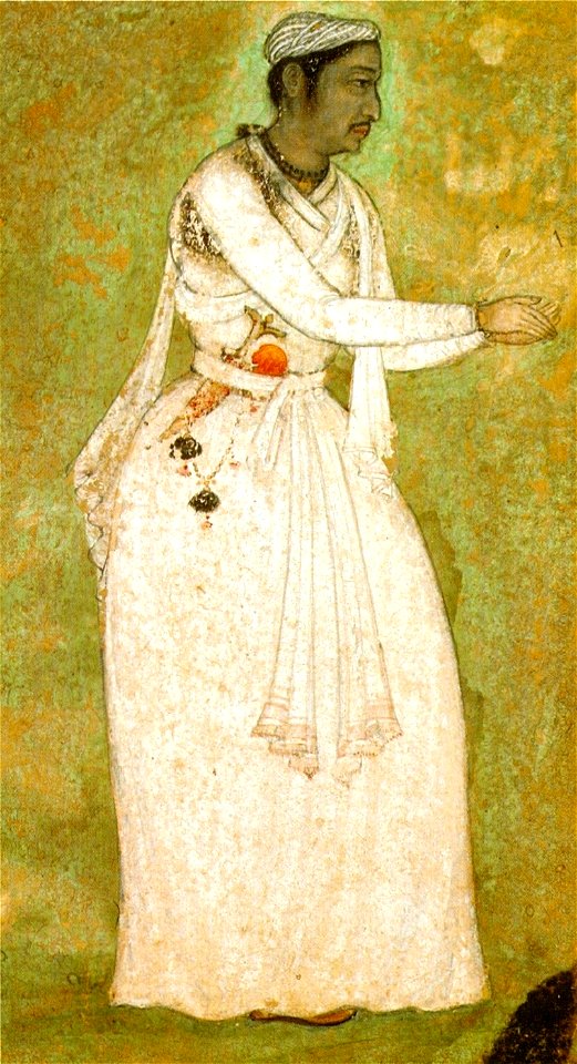 Tansen of Gwalior. (11.8x6.7cm) Mughal. 1585-90. National Museum, New Delhi.