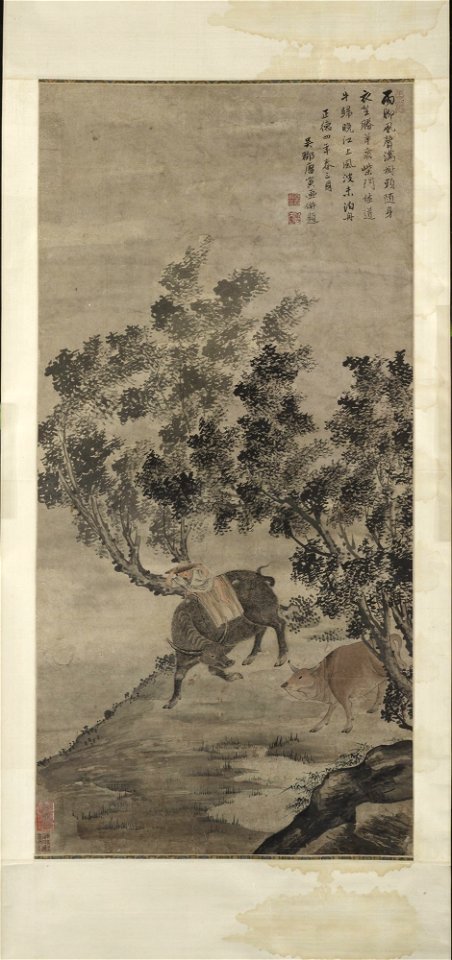 Tang Yin 唐寅 - Boy on Water Buffalo, in Ming style - y1949-87 - Princeton University Art Museum