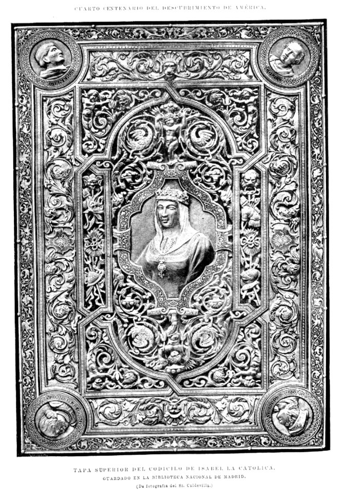 Tapa superior del Codicilo de Isabel la Católica