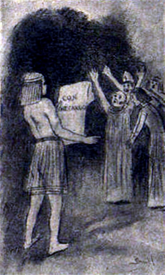 Tanqueu les portes! il·lustració d’un text de Josep Pin i Soler - Joan Brull i Vinyoles (1863-1912) - 2