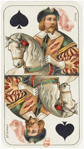 Tarot nouveau - Grimaud - 1898 - Spades - Knight