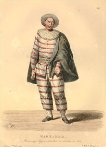 Tartaglia, Personnage begue, introduit au theatre en 1600 (BM 1871,1209.2544)