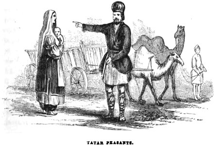 Tatar Peasants. Edmund Spencer. Turkey, Russia, the Black Sea, and Circassia.P.261. Free illustration for personal and commercial use.