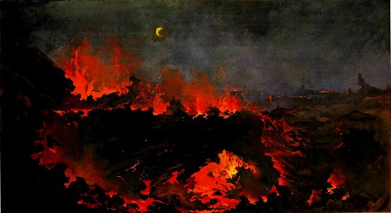 'New Lake-Volcano of Kilauea' by Jules Tavernier, 1887