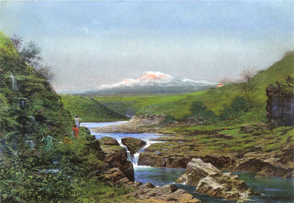 Jules Tavernier (1844-1889) - 'Wailuku Falls, Hilo', c. 1886, Pastel on paper