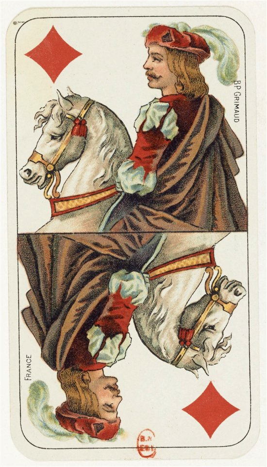 Tarot nouveau - Grimaud - 1898 - Diamonds - Knight