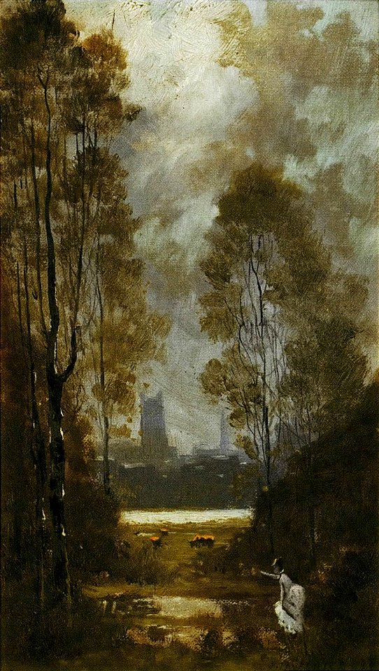 'A Dream' ('Lady Fishing') by Jules Tavernier, 1877