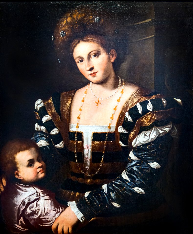 Teatro Olimpico (Vicenza) - Ritratto di giovane gentiladonna con fanciullo di Pietro Della Vecchia A85 100x83